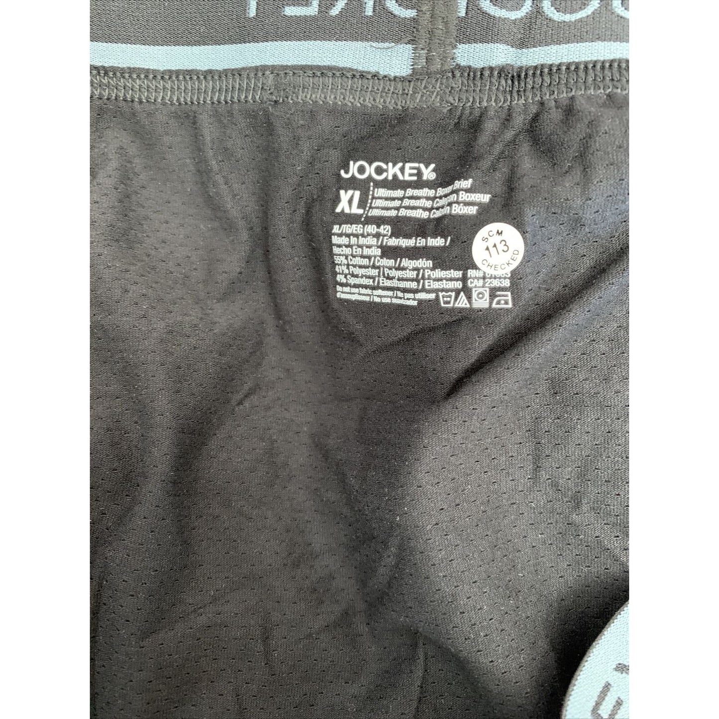 Men’s Jockey Black Ultimate Breathe Boxer Brief XL