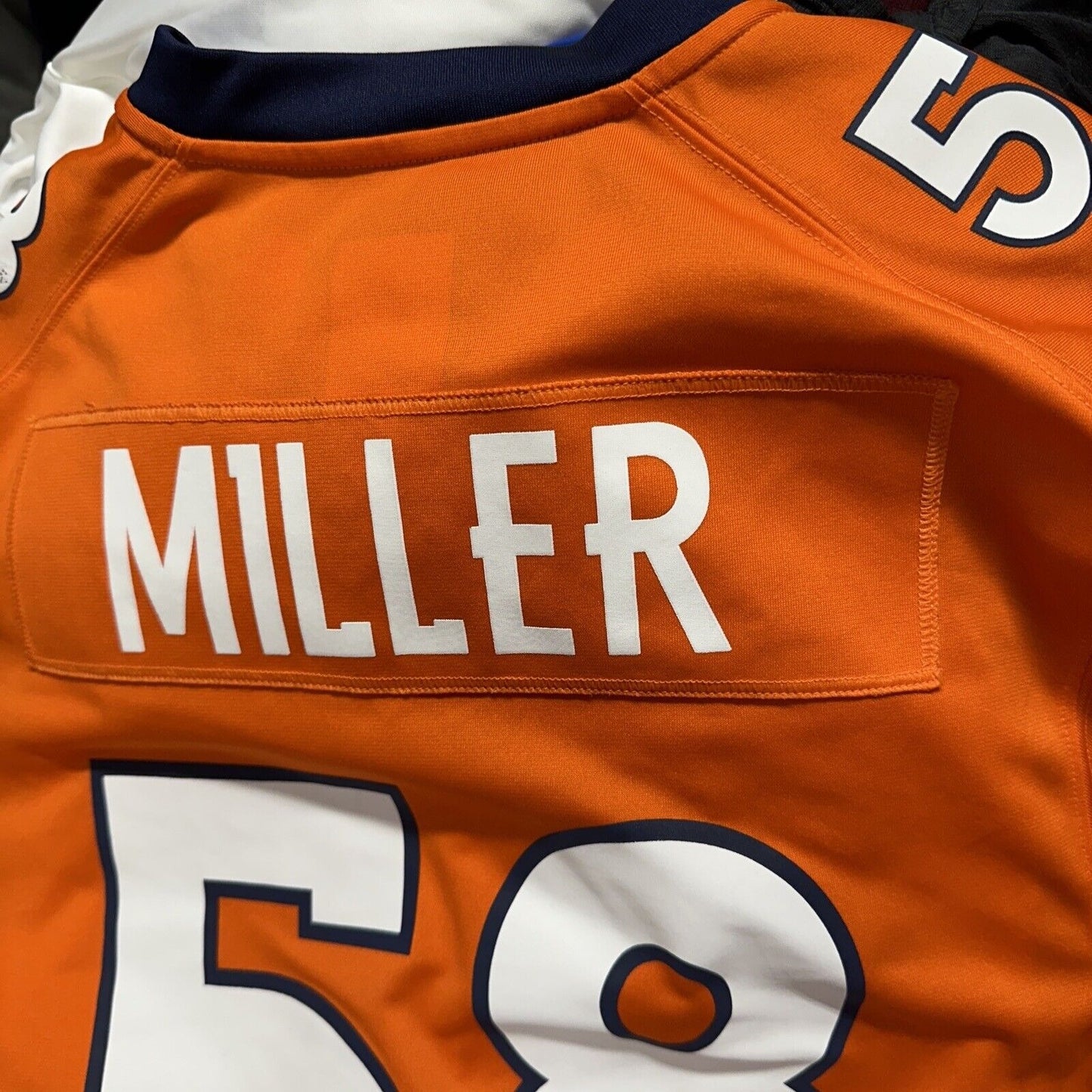 Men’s Denver Broncos Orange NFL Medium On Field Nike Football Jersey #58 Miller