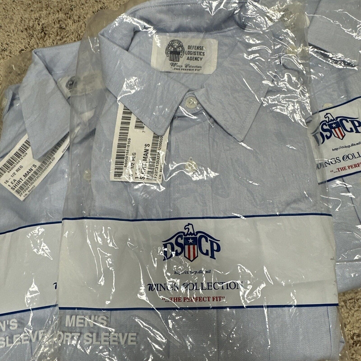 Men’s Air Force ussf Coast Guard Blue Dress Shirt Short Sleeve Uniform 16.5R