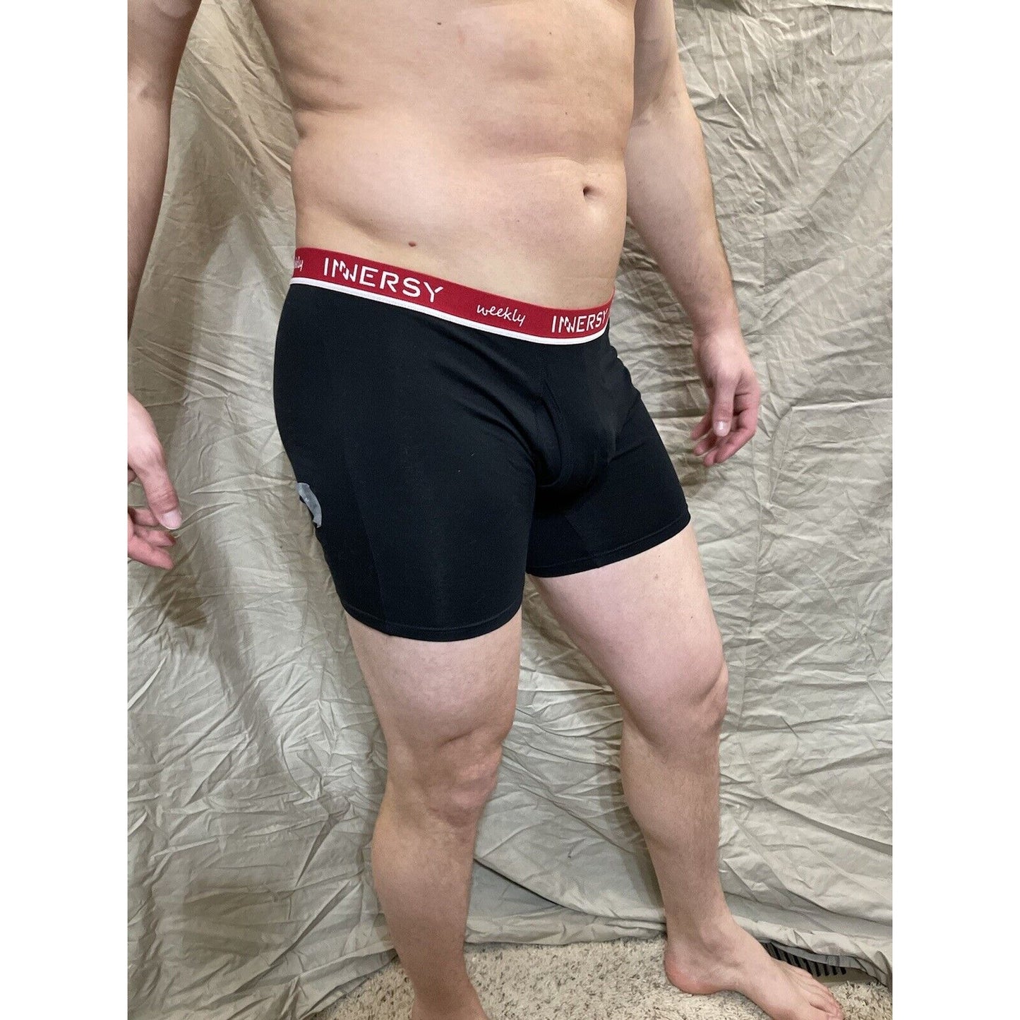 Inersy Weekly Men's black boxer briefs Red band New And Unworn Large