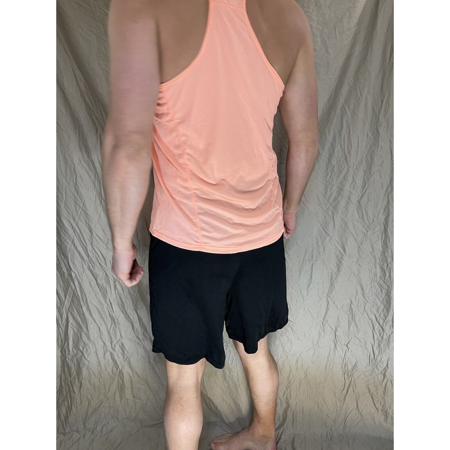 men's medium coral neleus sports pro muscle tank shirt