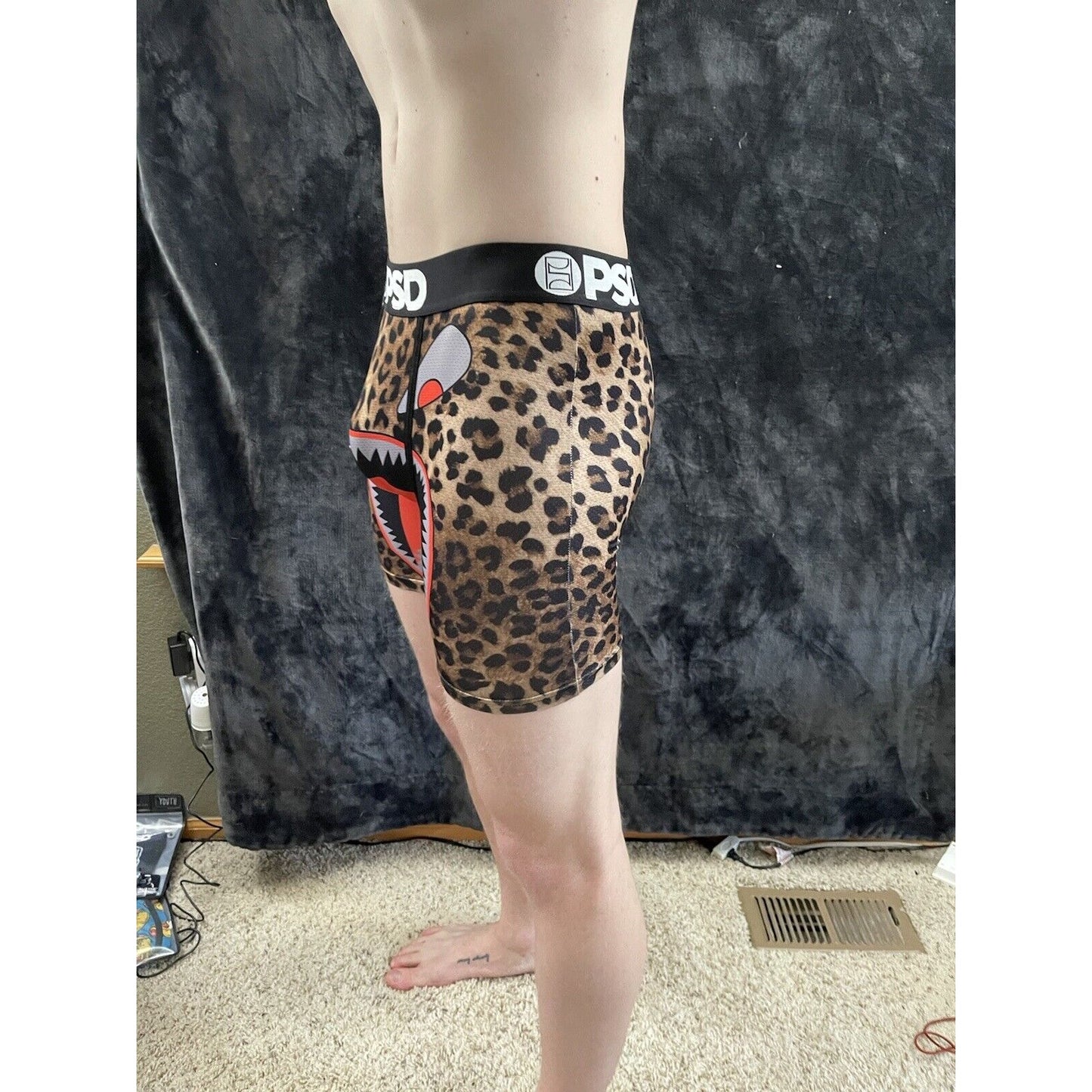 Men’s PSD Cheetah Pattern Angry Face Boxer Briefs Large