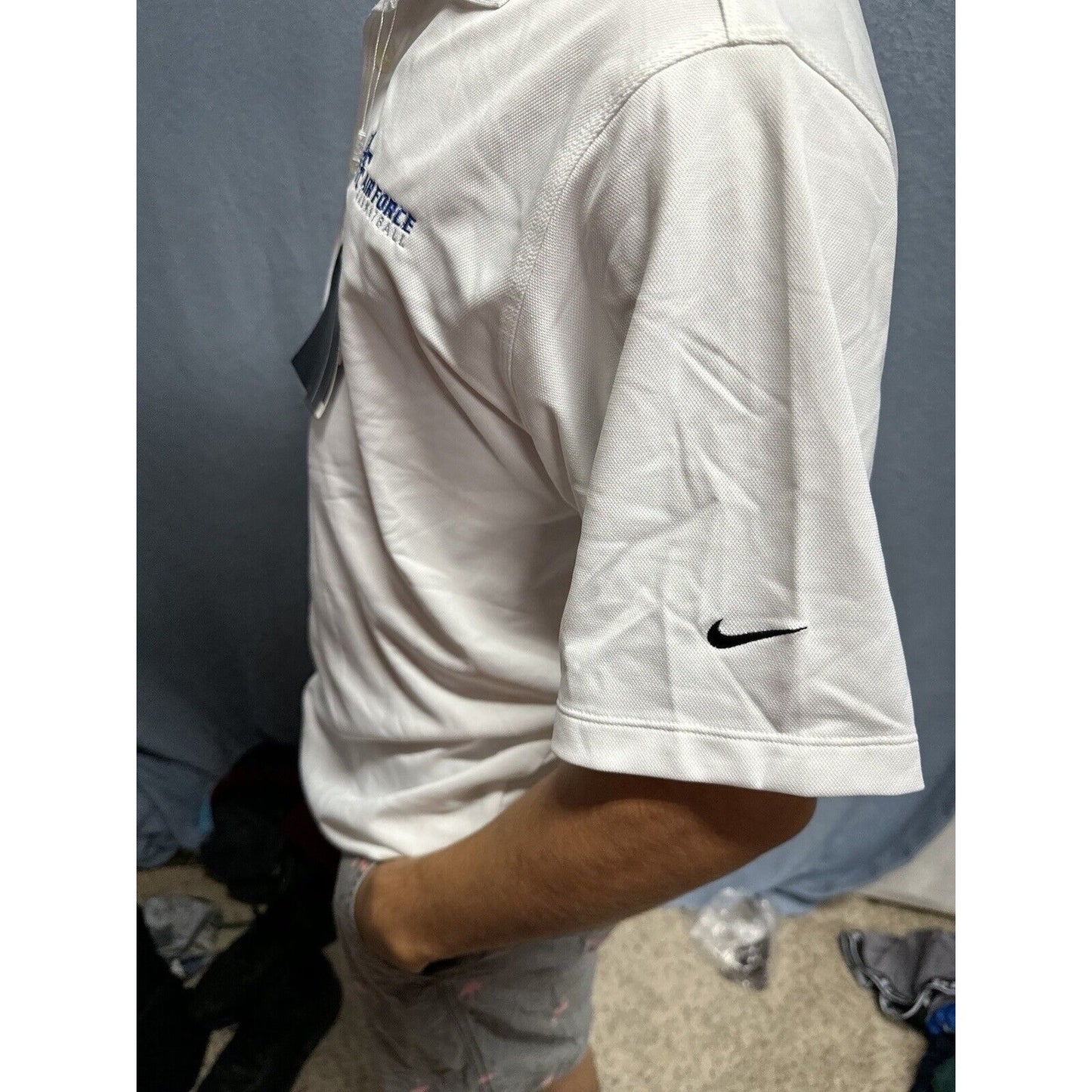 Men’s Nike Golf White Polo Air Force Basketball Shirt Medium