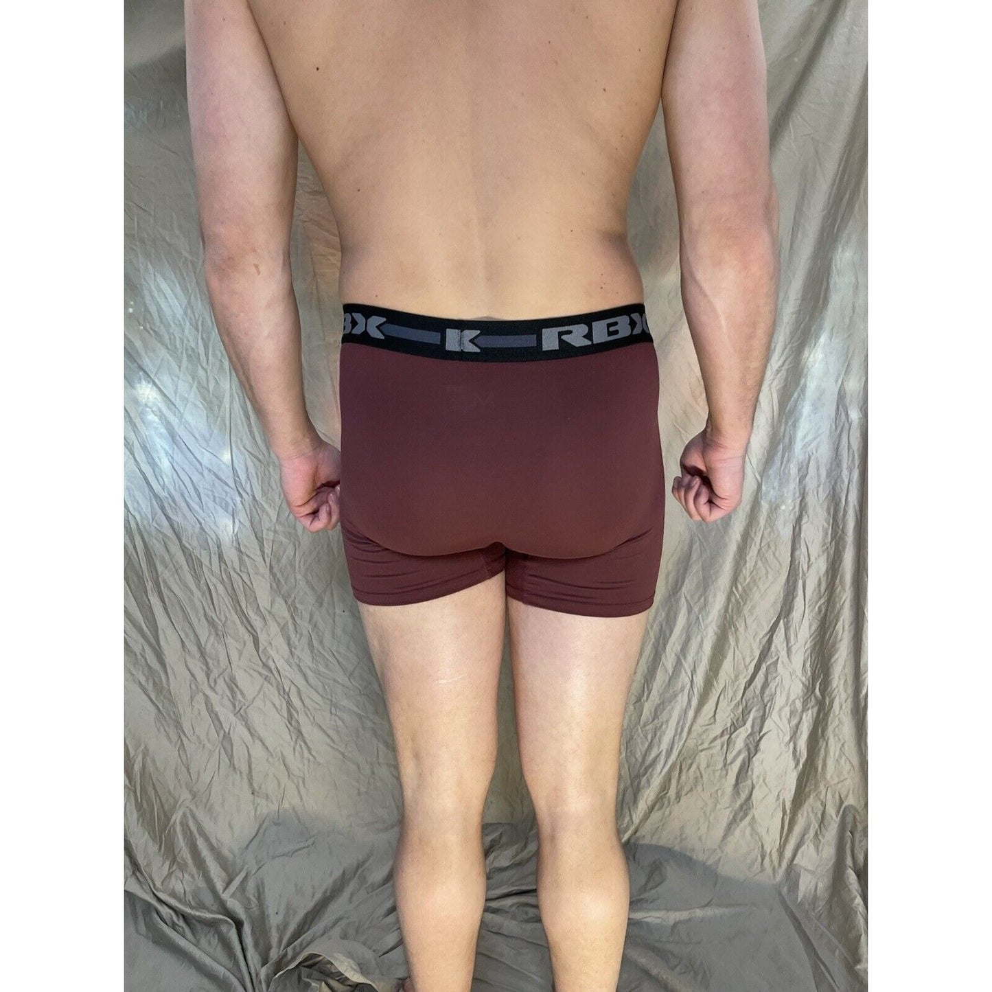 men's Maroon rbx Medium compression boxer briefs