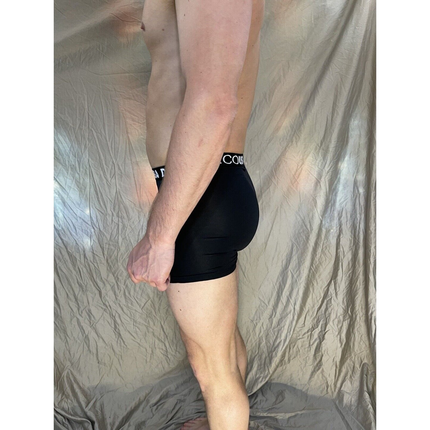 men's black DC Shoe Co small boxer briefs 8% spandex