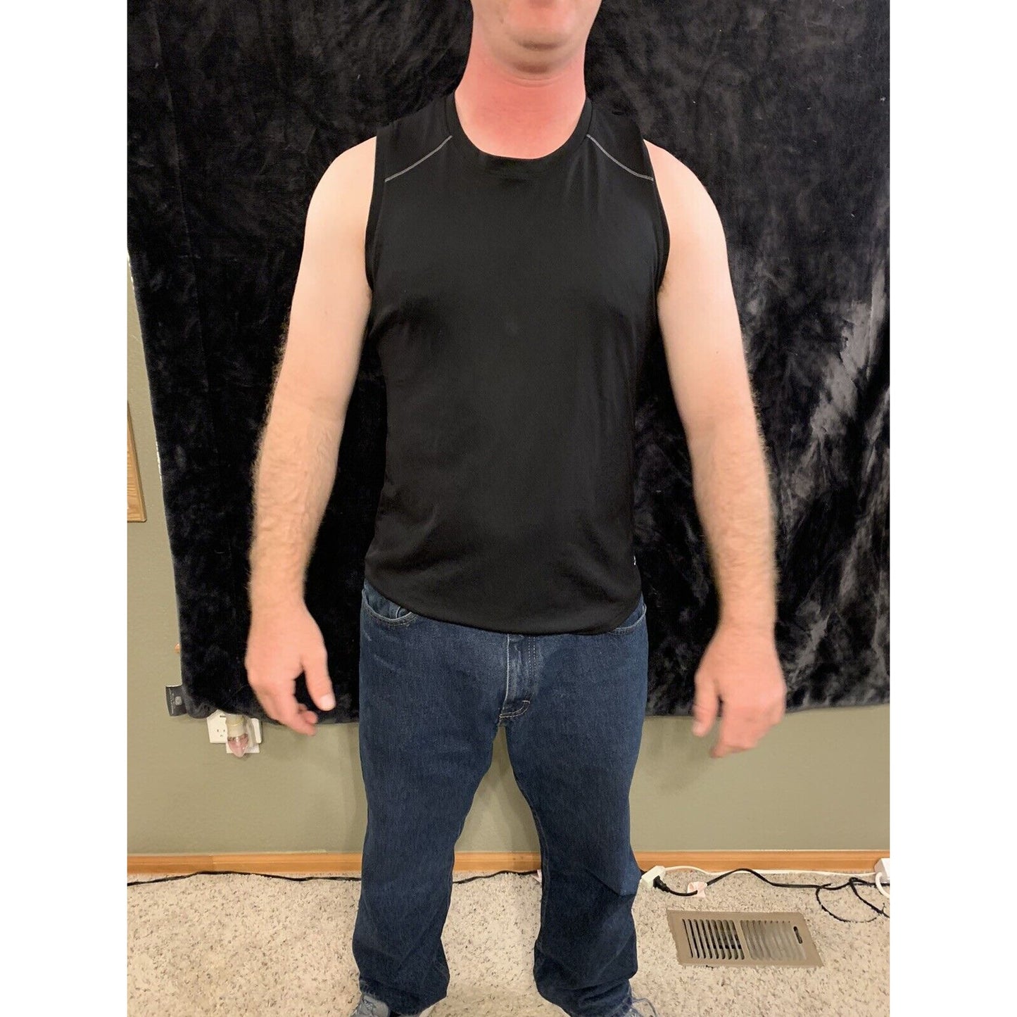 Champion Black Tank Top Singlet Running Workout Mens Activewear XL