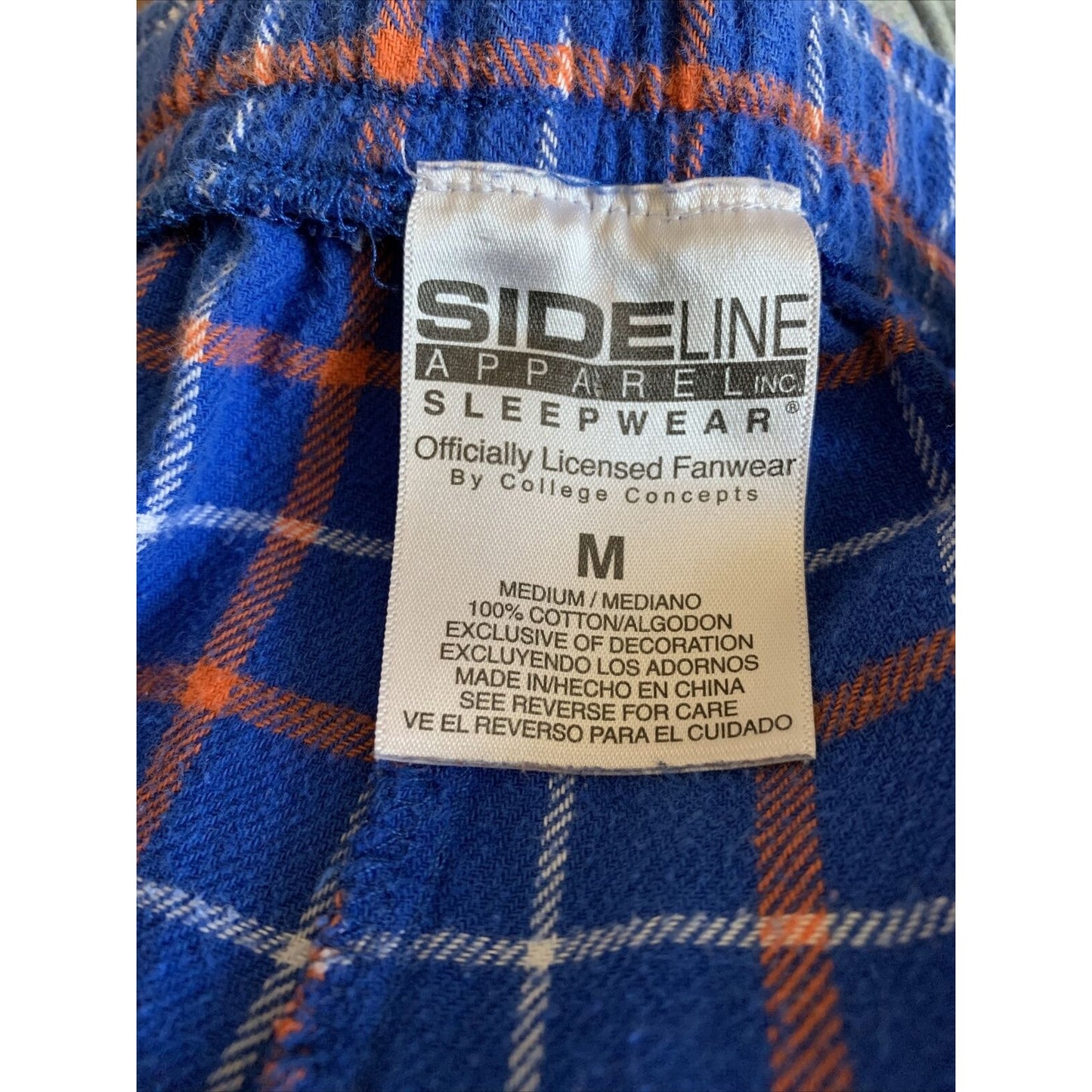 Sideline Apparel Men's NCAA UF Florida Gators Plaid Flannel Sleepwear Pant M