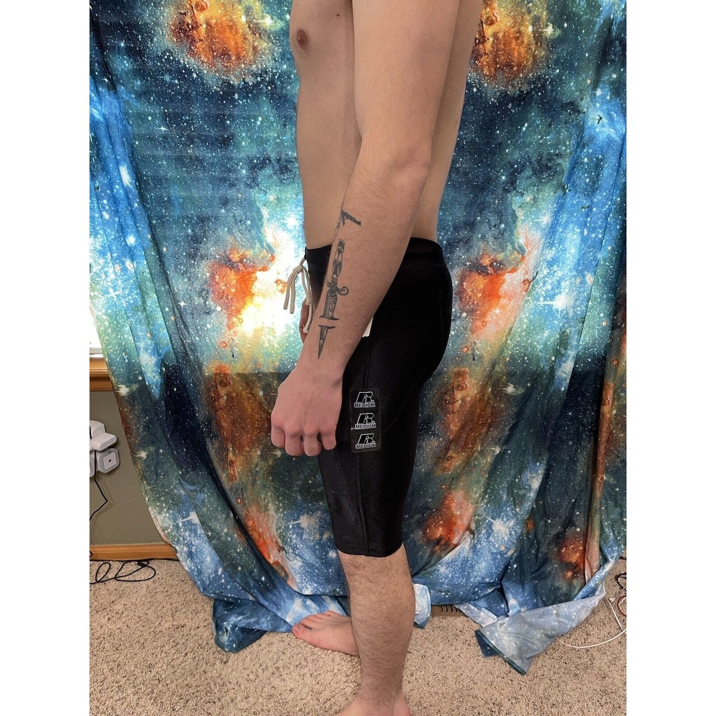 Men's Black Russell Athletics Medium Football Pants