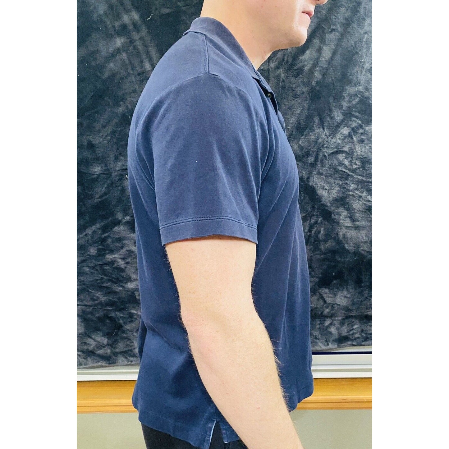 NAUTICA Navy Blue 100% Cotton Polo Short Sleeves Shirt Men’s Large