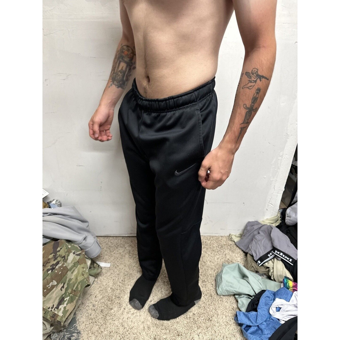 Men’s Black Nike Small Dri Fit Athletic Pants Sweat Pants With Pockets