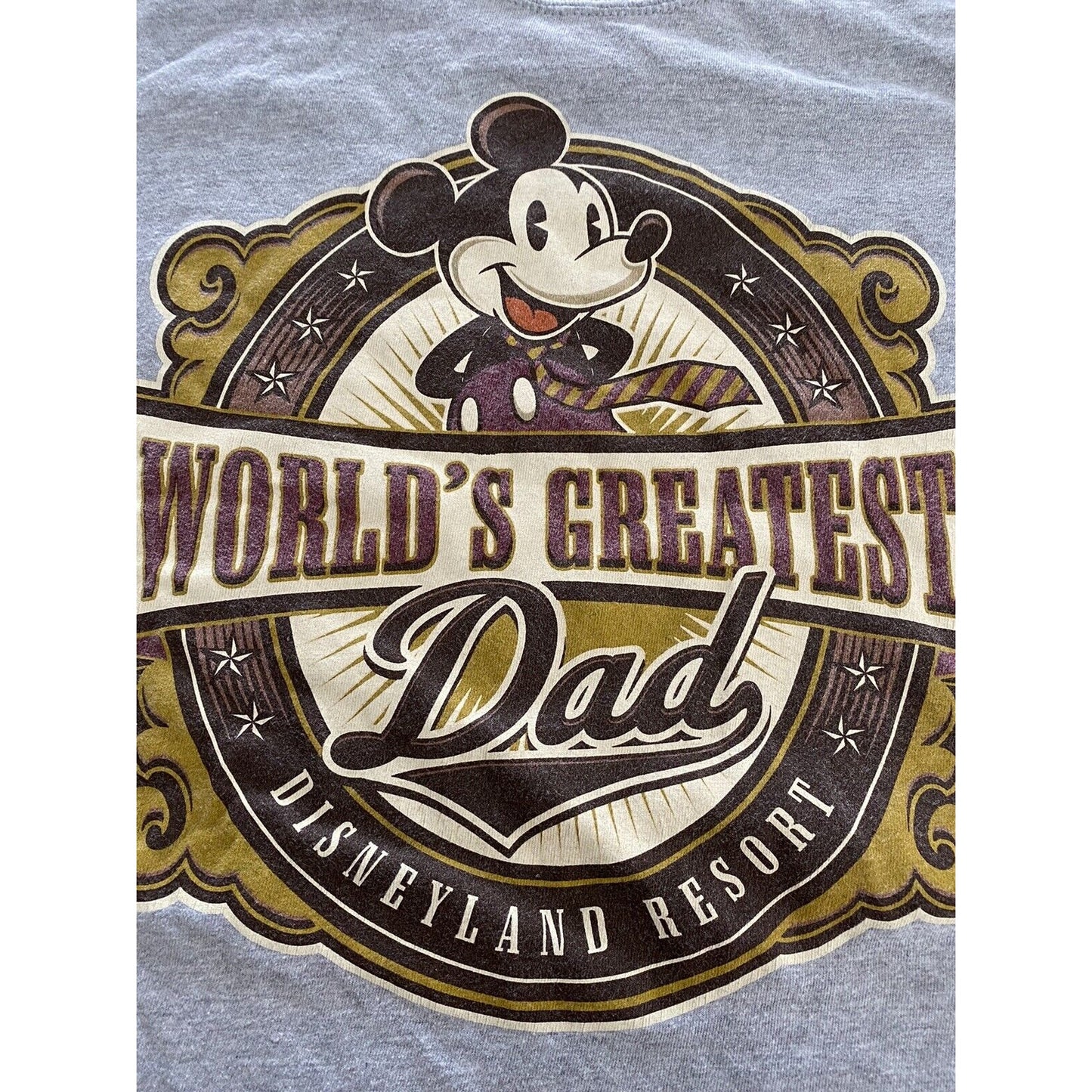 Walt Disney World World’s Greatest Dad Disneyland Mickey Mouse Mens Gray T-shirt