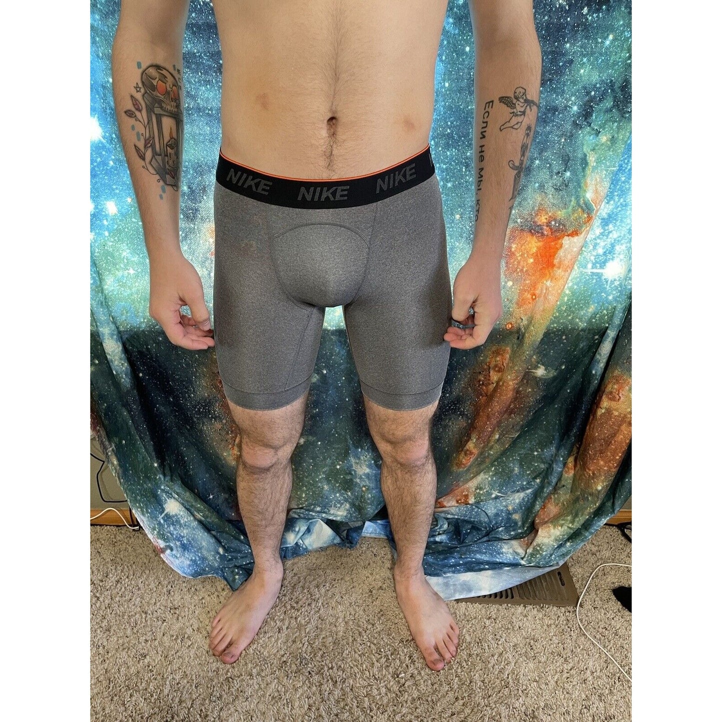 Nike Dri-Fit Mens Activewear Small Gray Athletic Compression Shorts New Unworn