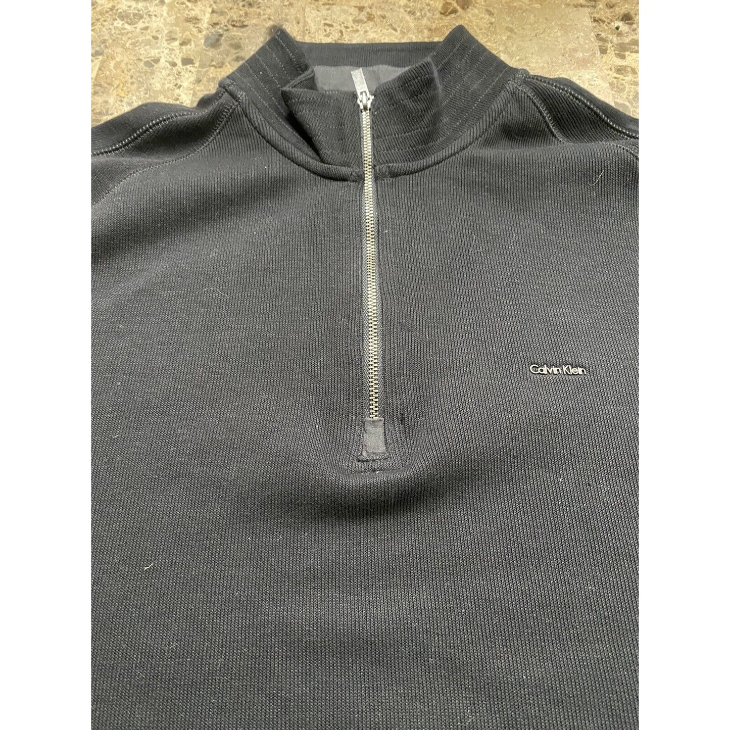 Calvin Klein Men's Large Black 1/4-Zip Pullover Sweater