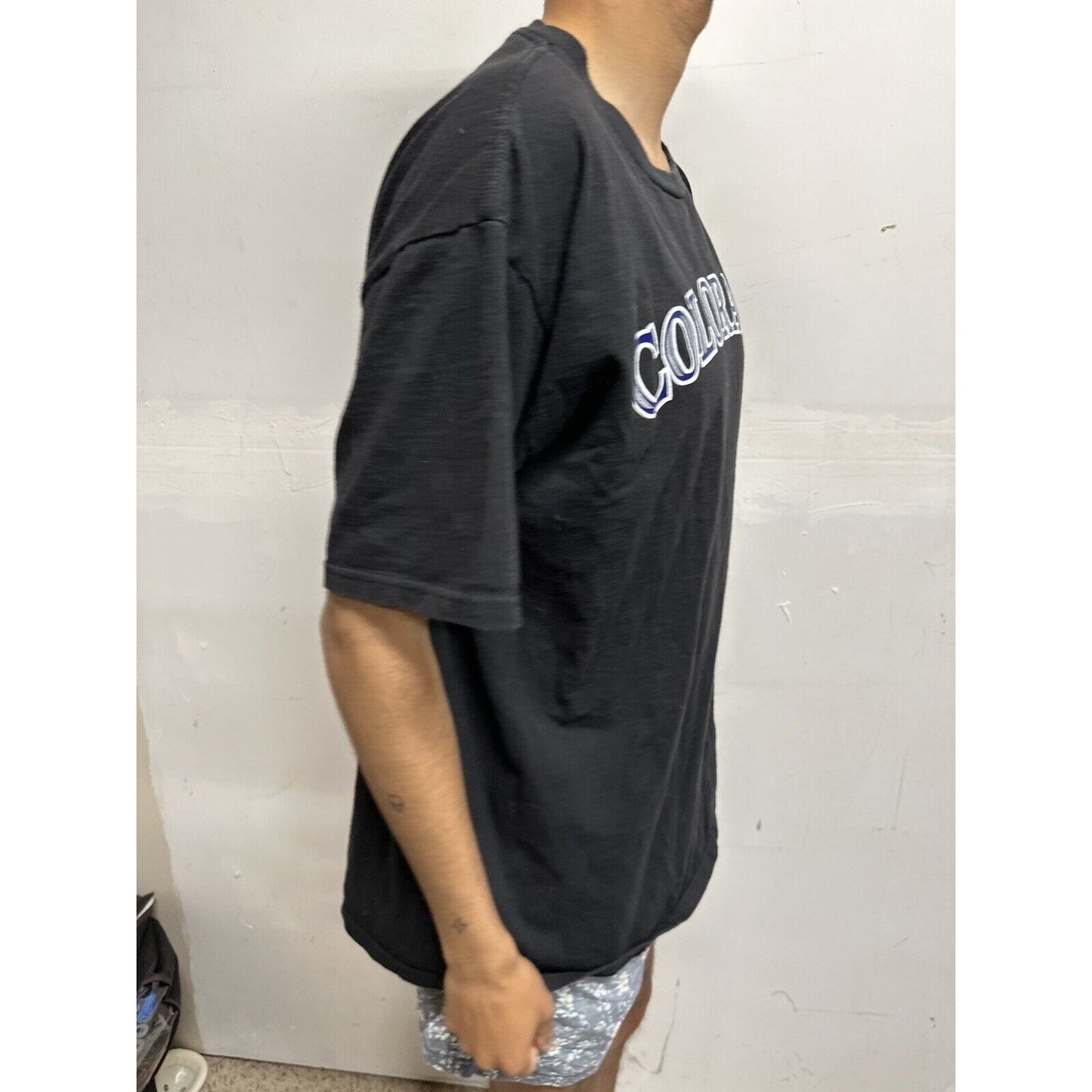 Men’s Black Genuine MLB Merchandise Colorado Rockies Large Tulowitzki Shirt
