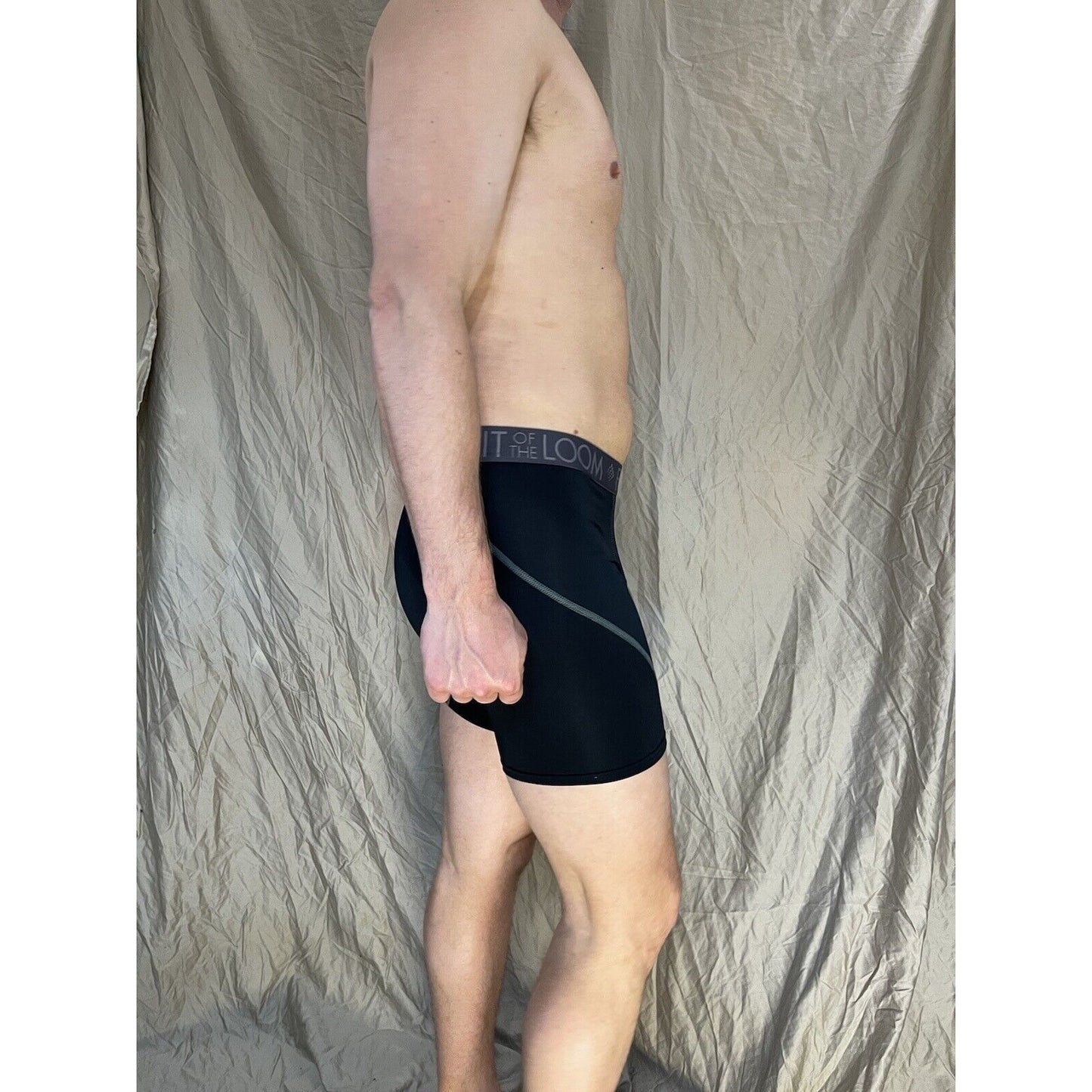 men's fruit of the loom XL compression boxer briefs breathable Black