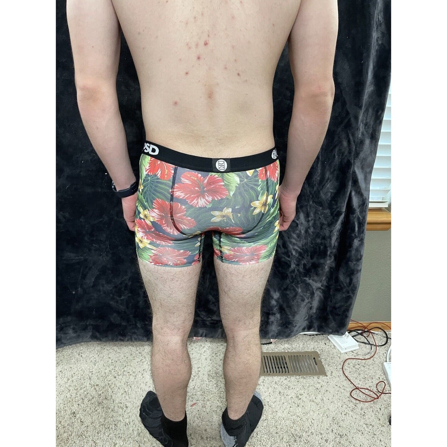 Youth Hibiscus Floral PSD Boxer Briefs New Medium