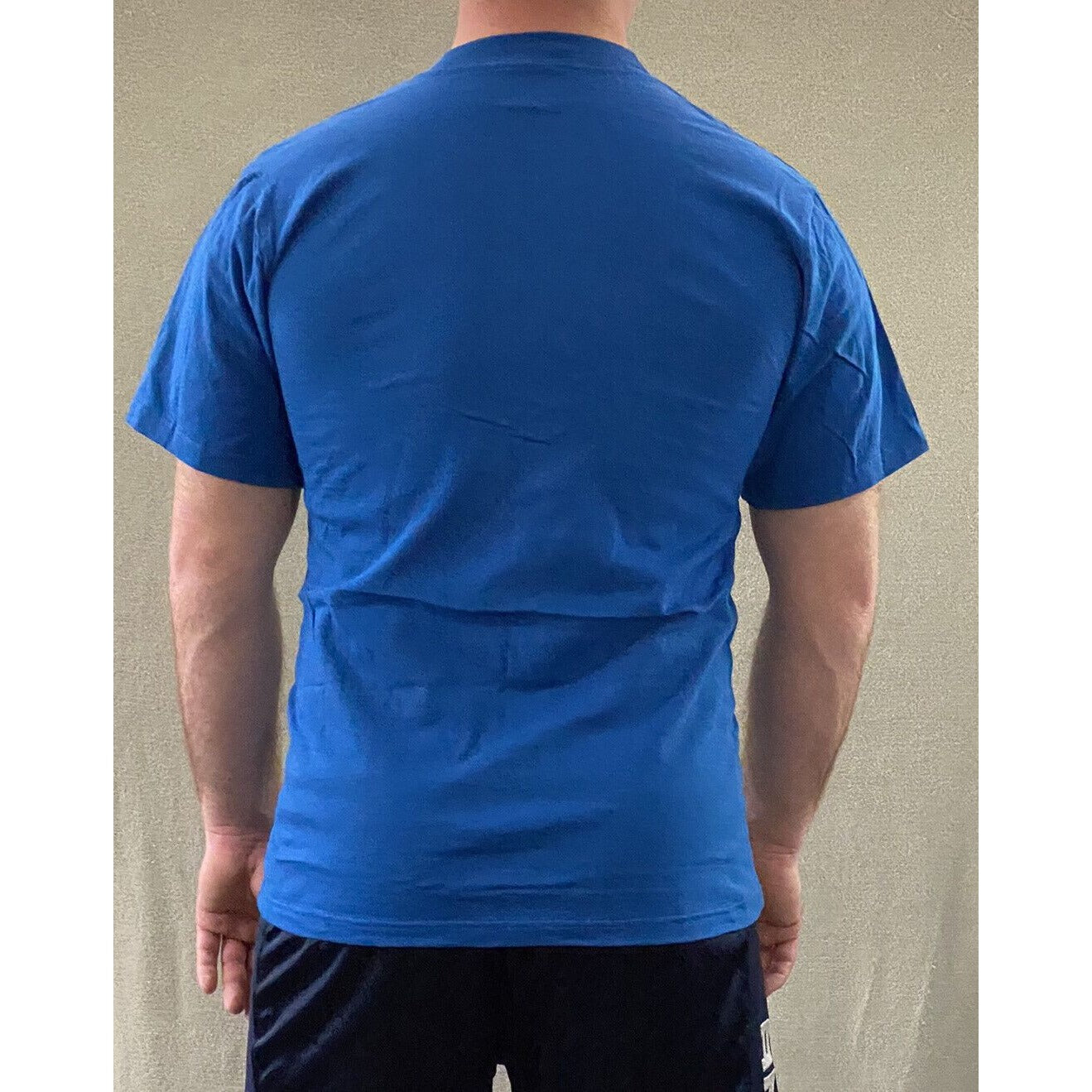 The Cotton Exchange Men’s Medium Plain Solid Blue Cotton T-shirt