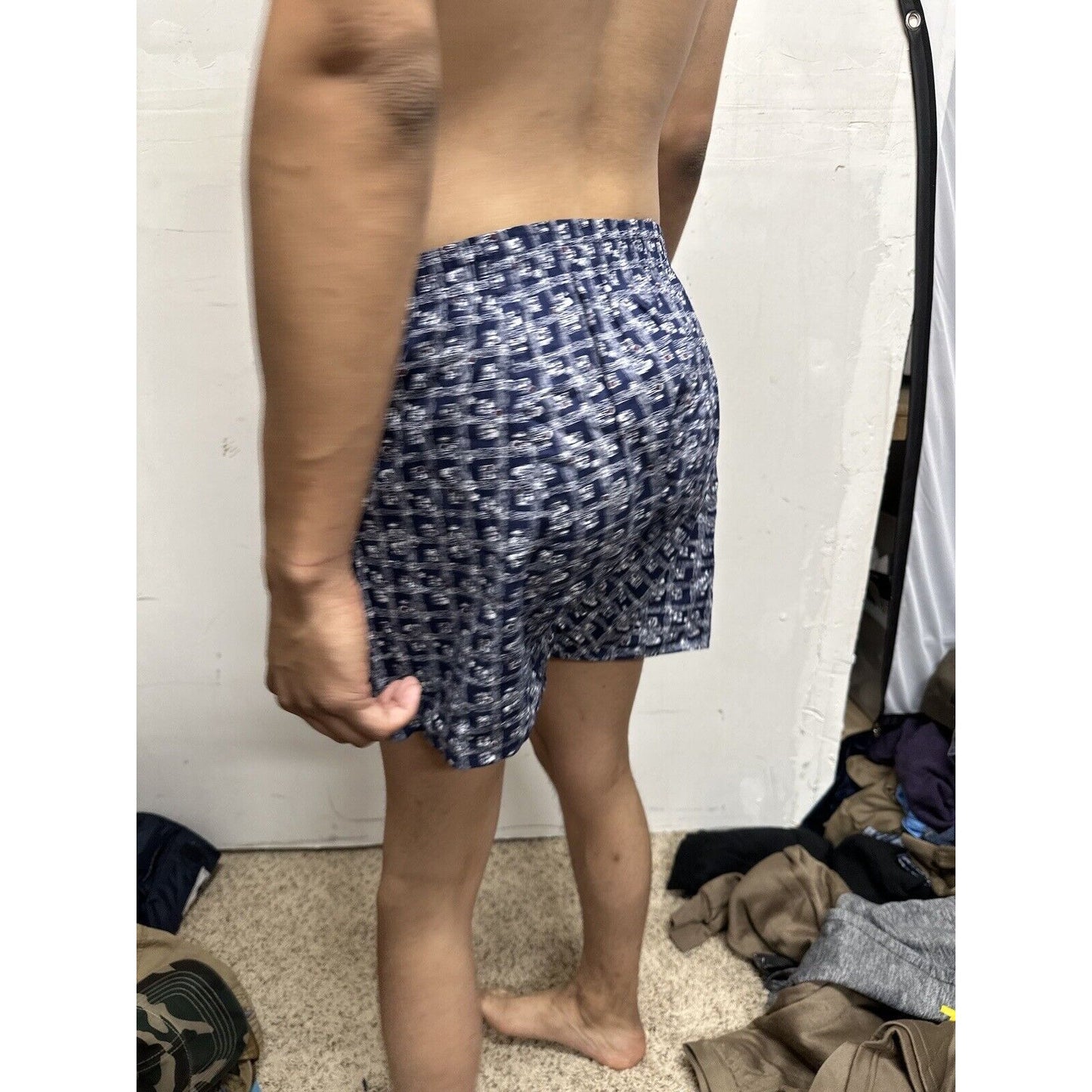 Men’s Small Fruit Of The Loom Blue Plaid Box Design Boxer Shorts