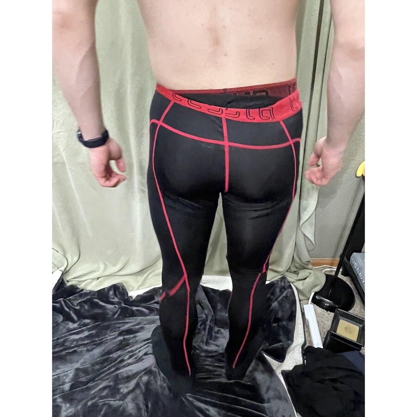 Tesla Thermal Baselayer Compression Pants - Large - Black/Red