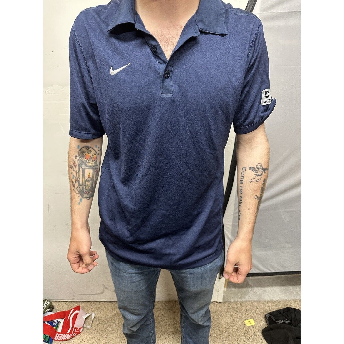 Men’s Medium Nike Polo Shirt Dri Fit NHL USA Hockey