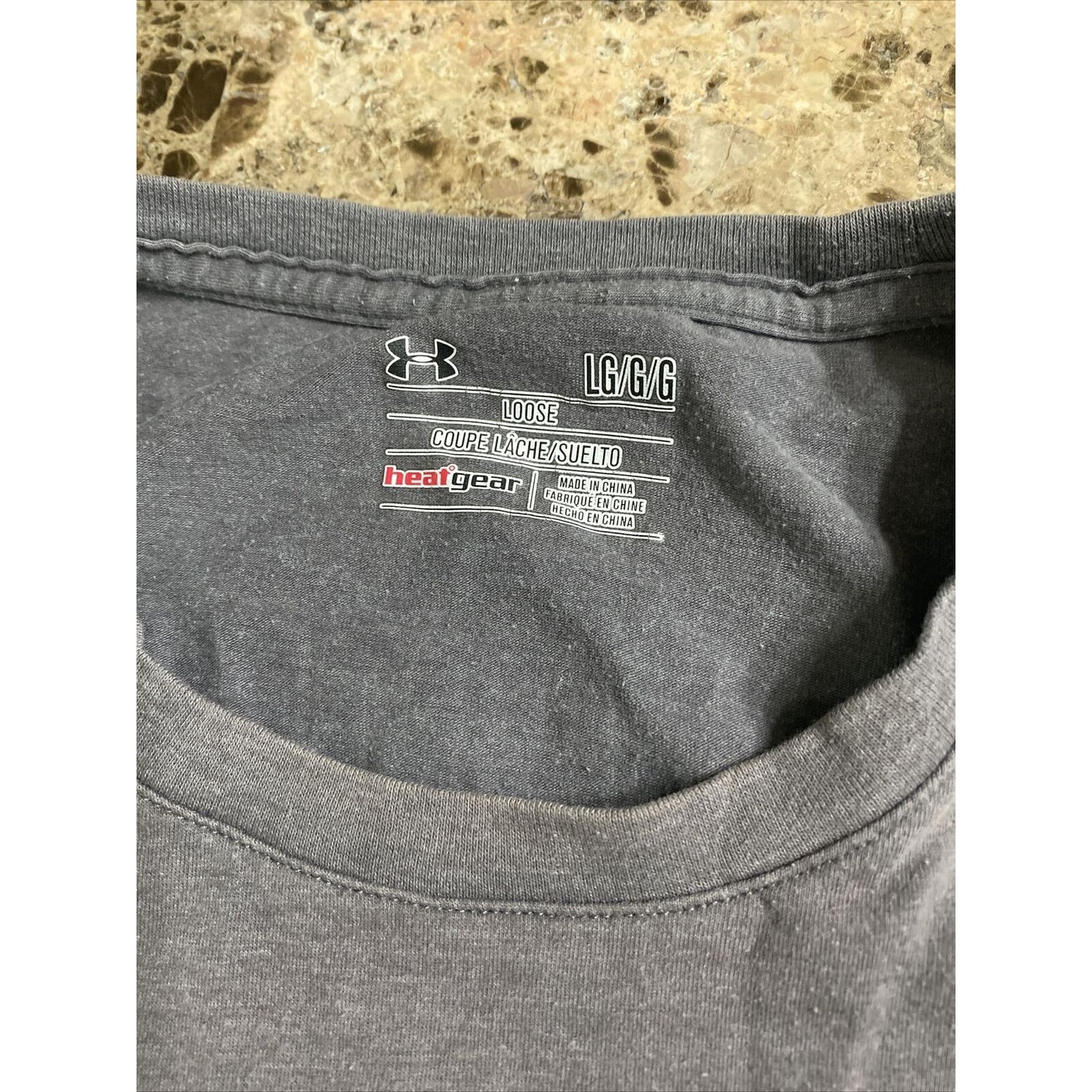Under Armour Men’s Large Gray American Flag Wounded Warrior Proj Heat Gear Shirt