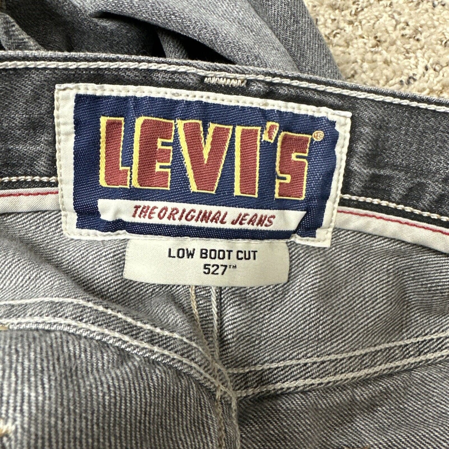 Men’s Levi’s Low Boot Cut 527 Black Faded Jeans33x32