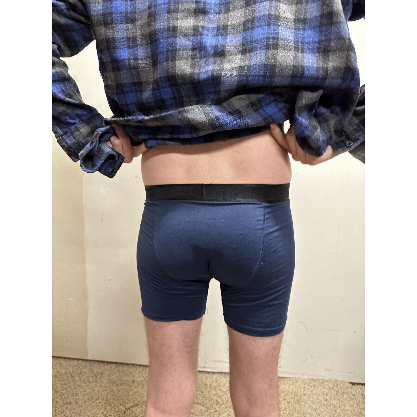 men’s blue gear medium blue plaid flannel shirt long sleeve button up