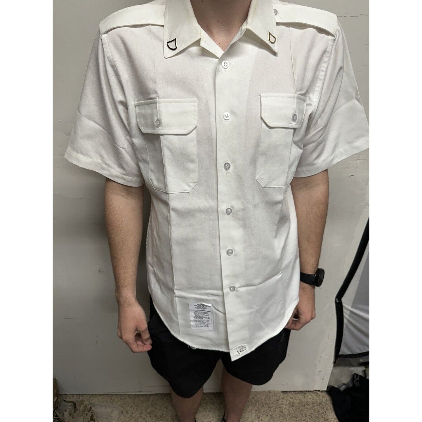Army Men’s 16c Short Sleeve Button Up White Uniform Shirt