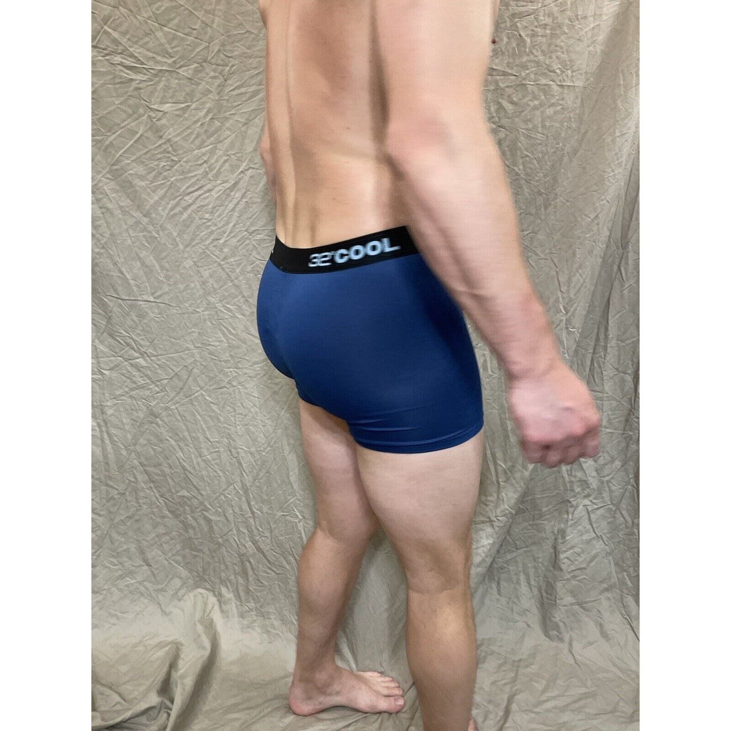 men's 32 degree cool ht royal blue 7% spandex boxer briefs Medium