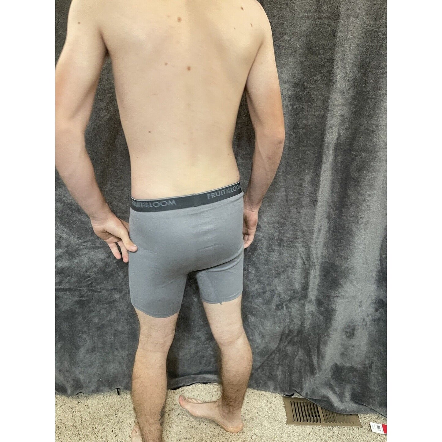 men's small gray fruit of the loom boxer briefs cotton poly