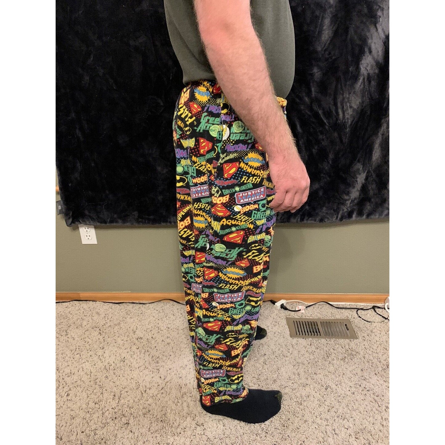 Dc Comics Print ~Medium Pajama Pants Flannel, Superman, Batman, Flash & More