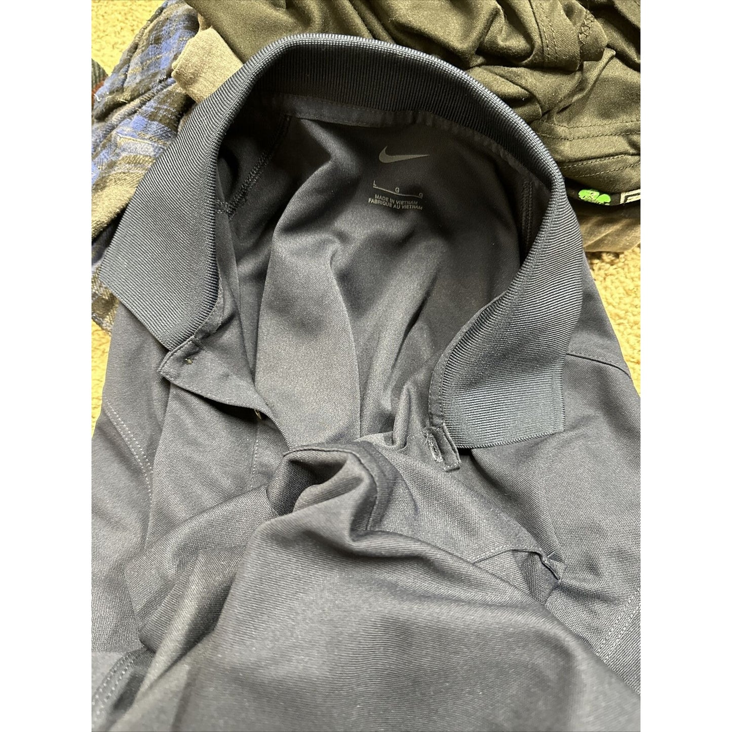 men’s nike large dark blue polo shirt mannington commercial