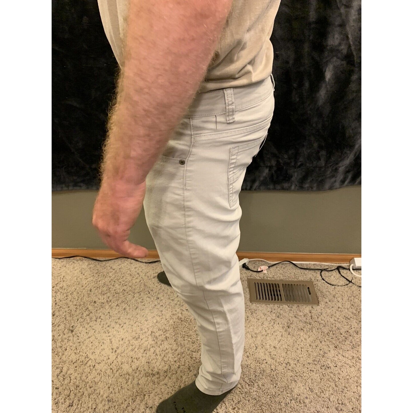 Kayden K Jeans Skinny Twill Denim Khaki / Cream