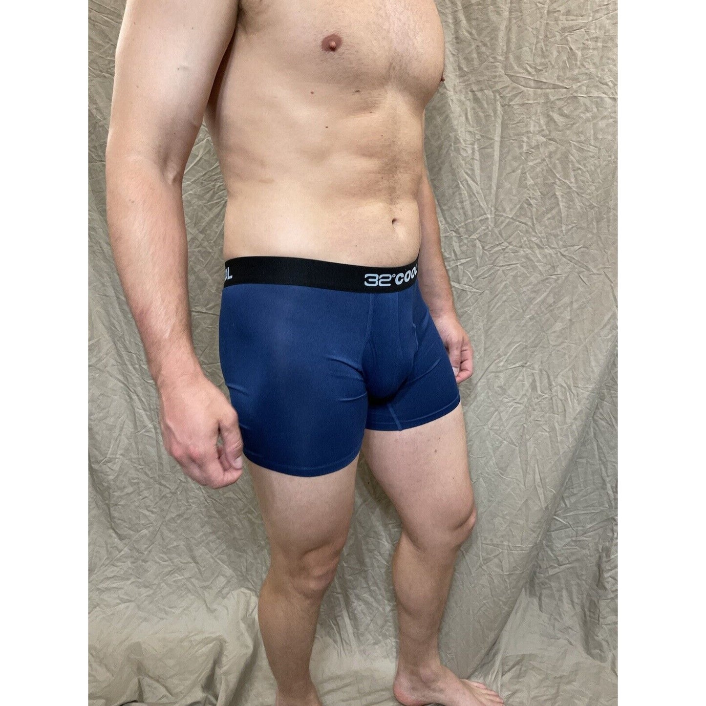 men's 32 degree cool ht royal blue 7% spandex boxer briefs Large