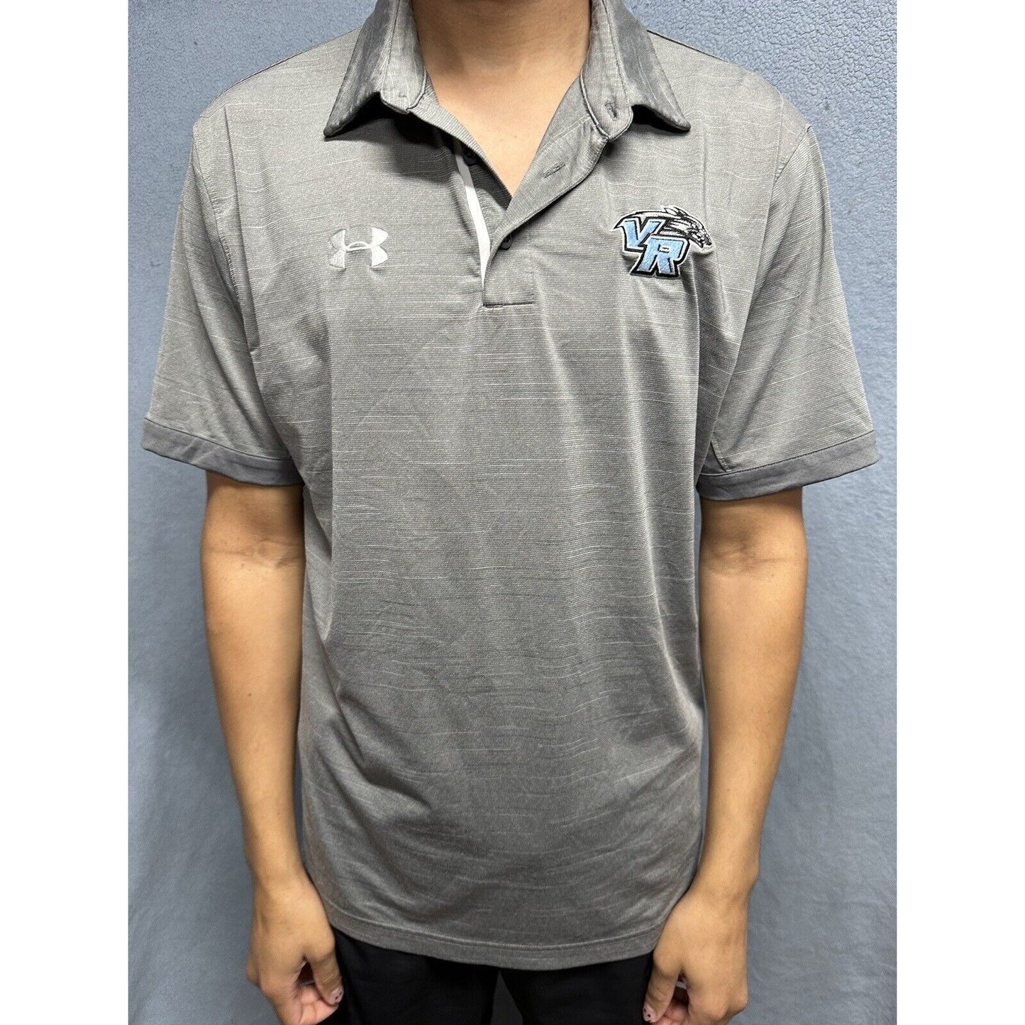Men’s Gray Vista Ridge High School Under Armour Loose Large Polo Shirt