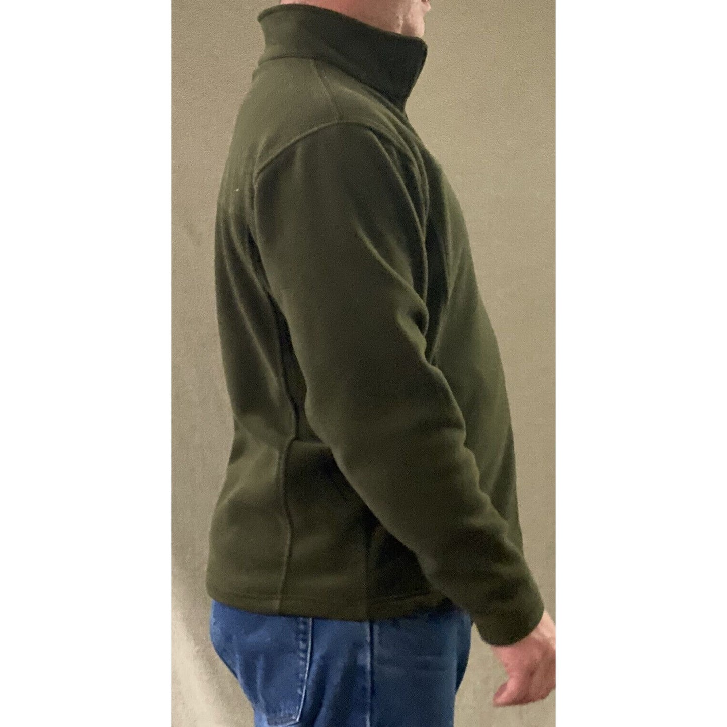 Bass Pro Shops Men’s Medium Olive Green Full-zip Fleece Polyester Jacket