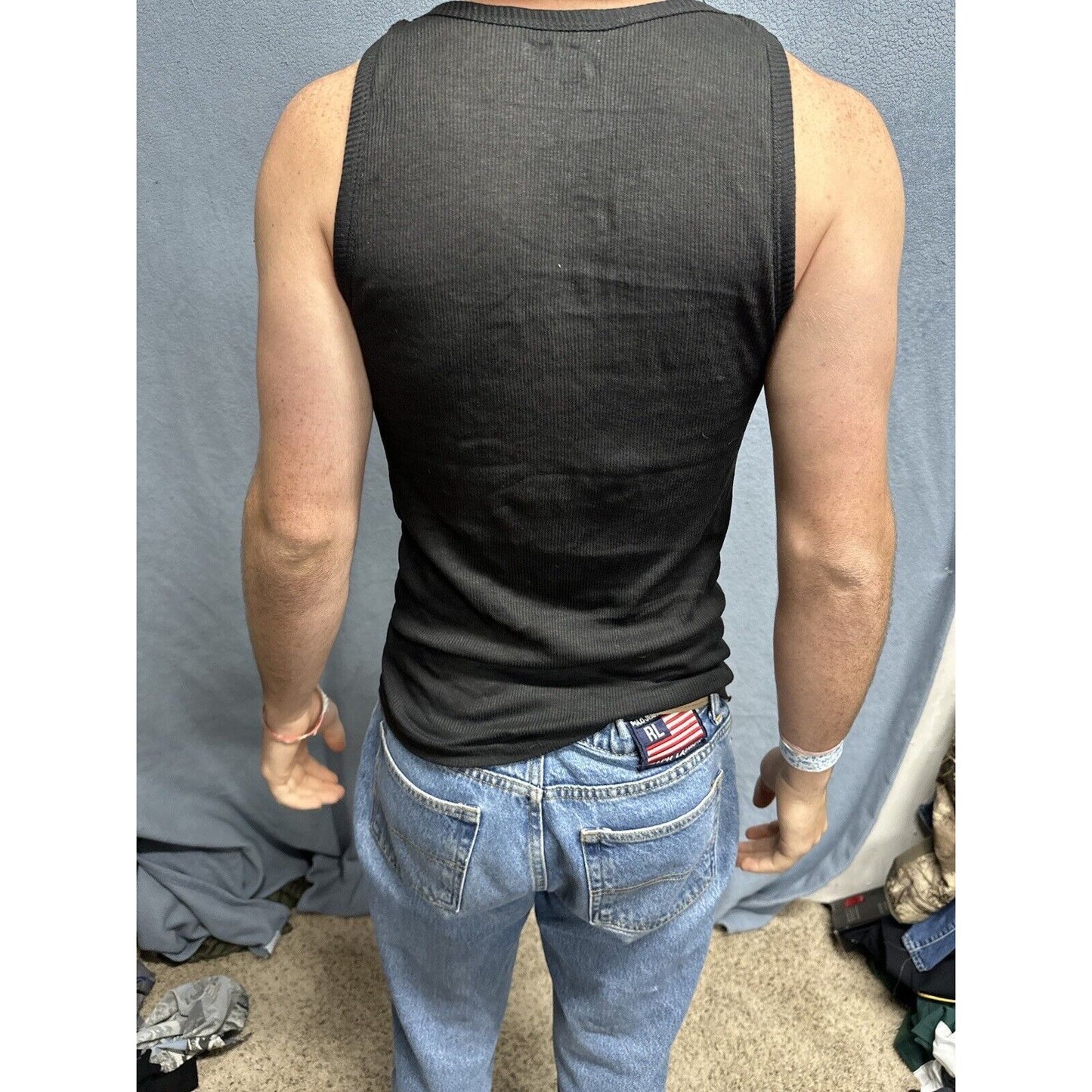 Men’s Black Medium Spyder Tank Top Muscle Shirt