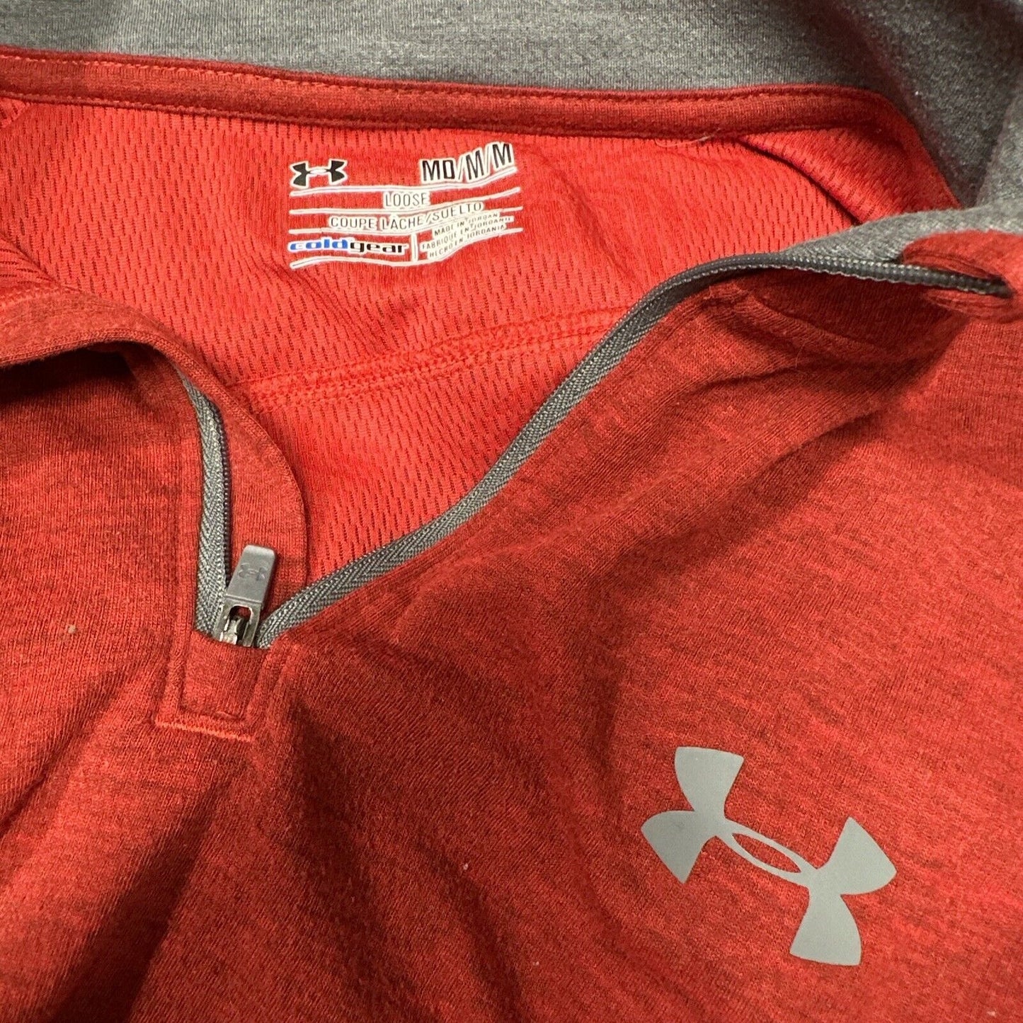 Men’s Red Loose Medium Under Armour 1/4 Zip Pull Over