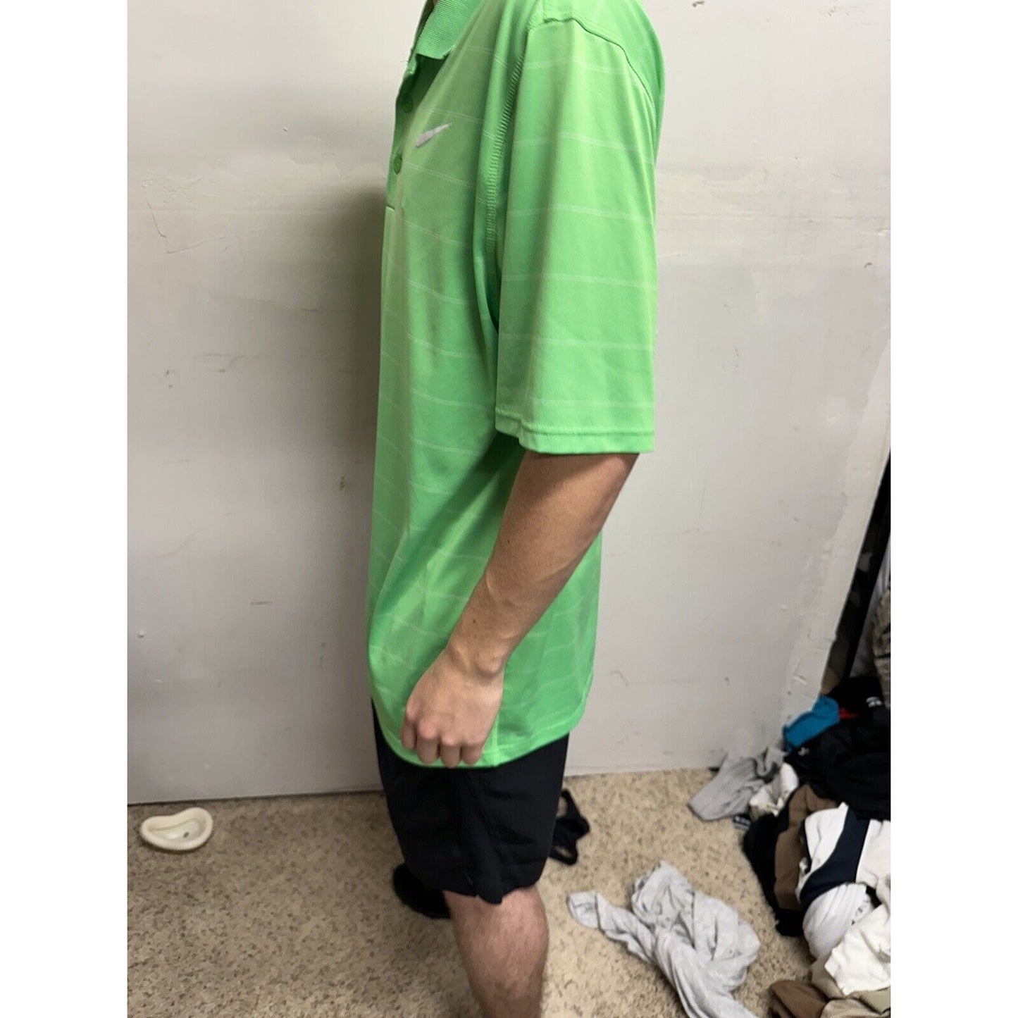 Men’s Lime Green Dri-fit Nike Polo Shirt Large