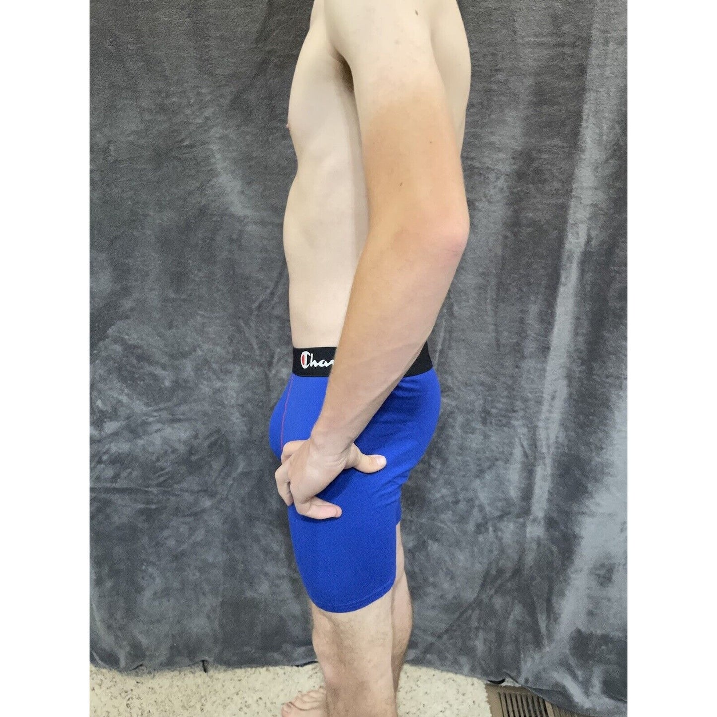 men's medium royal blue champion boxer brief 5% spandex