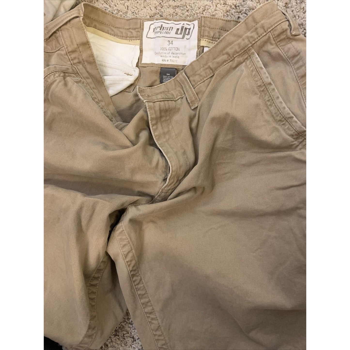 Urban Pipeline UP Shorts Mens 34 Cotton Casual Khaki / TAN RN 73277