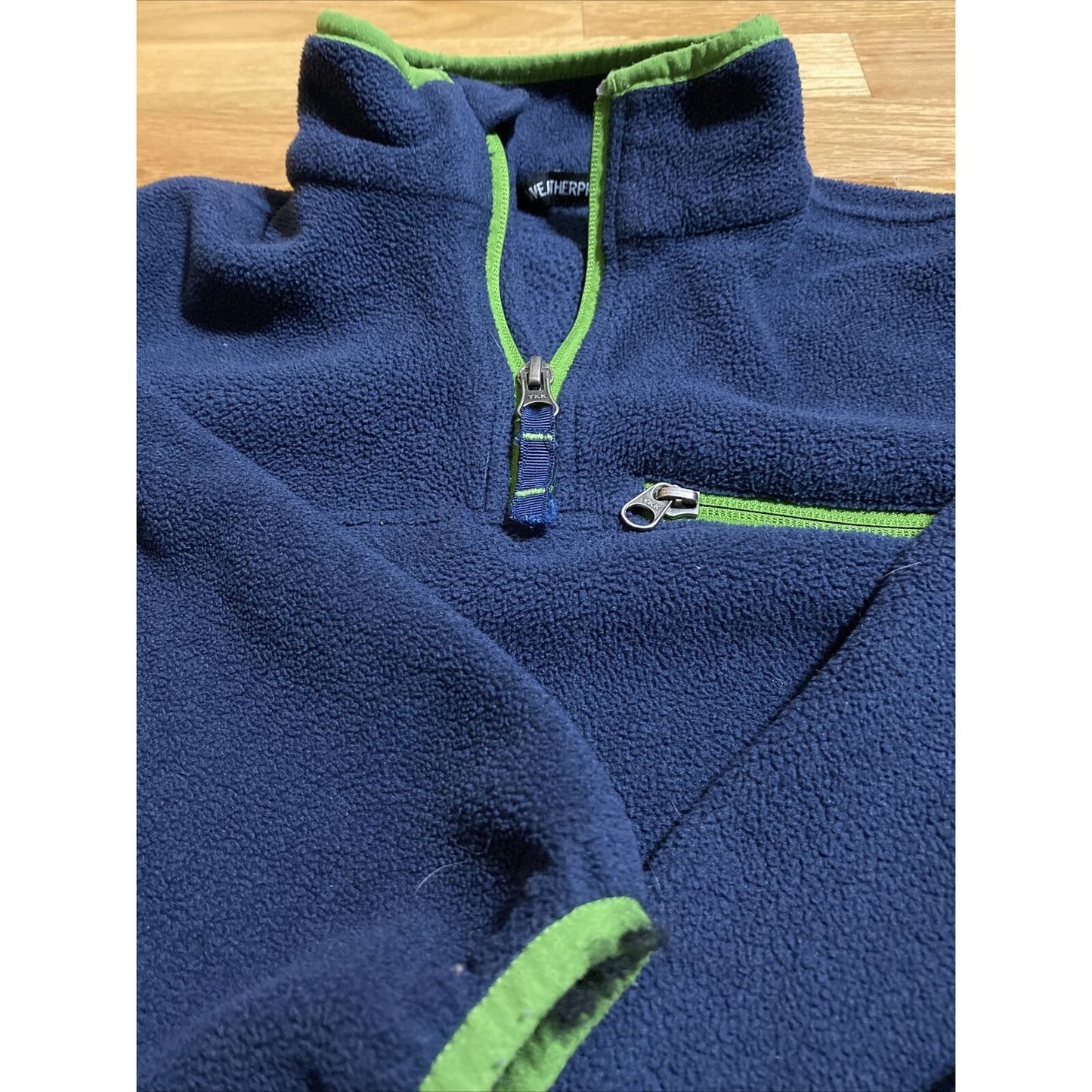 32 Degrees Weatherproof Boy’s Sz 7 Midnight Blue Green Polyester Fleece Pullover
