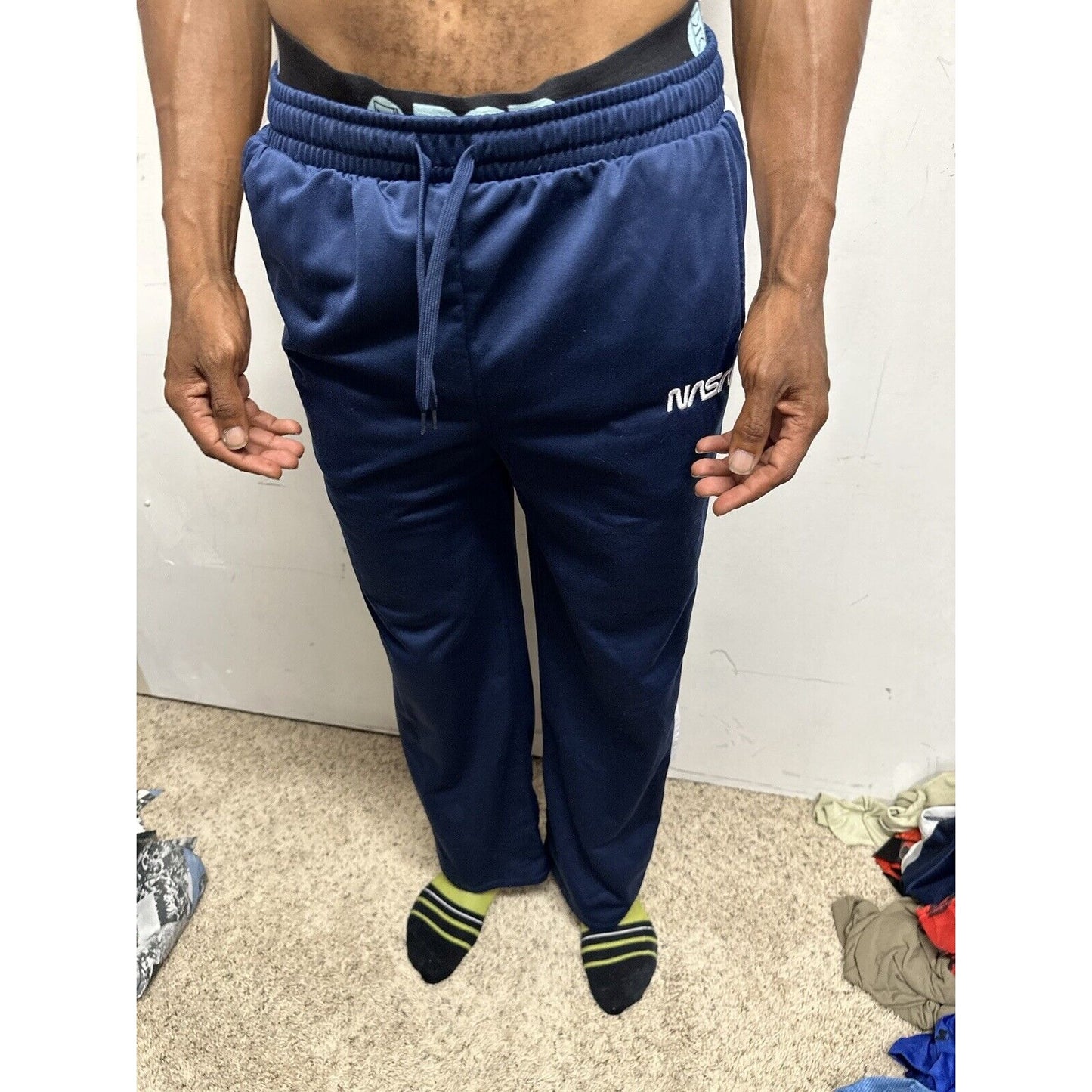 Men’s Blue Mighty Fine XS Nasa Sweat Pants