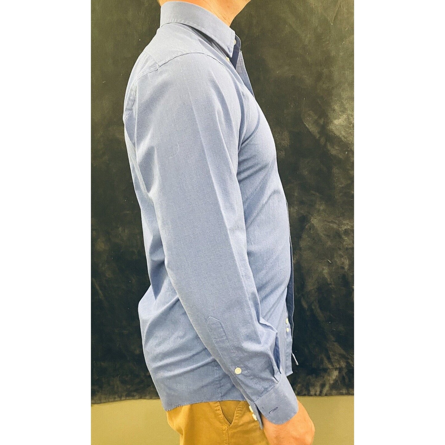 CHAPS Men’s Blue Long Sleeves Button-up Dress Shirt Small 14 1/2 32/33