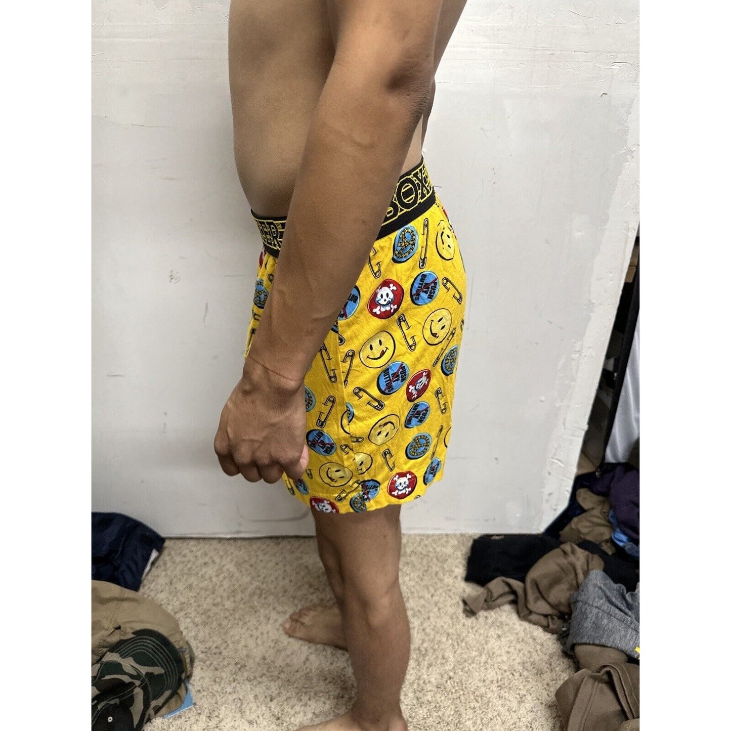 Men’s Medium Yellow Joe Boxer Shorts Smiley Face Emoticon