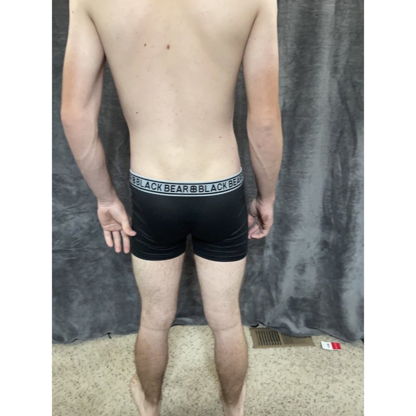 men's medium athletic trunk style black bear boxer brief Black