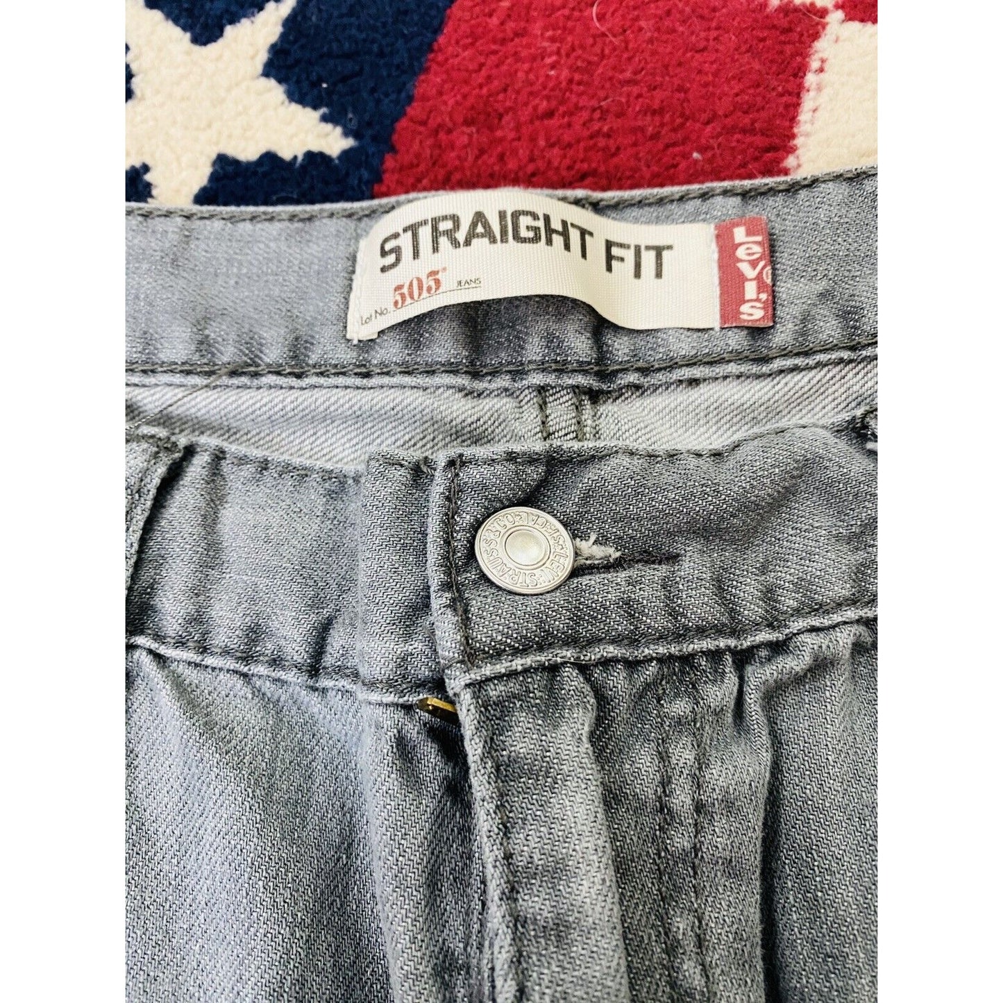 Men’s LEVI STRAUSS 505 Jeans Gray Straight Fit 34x34
