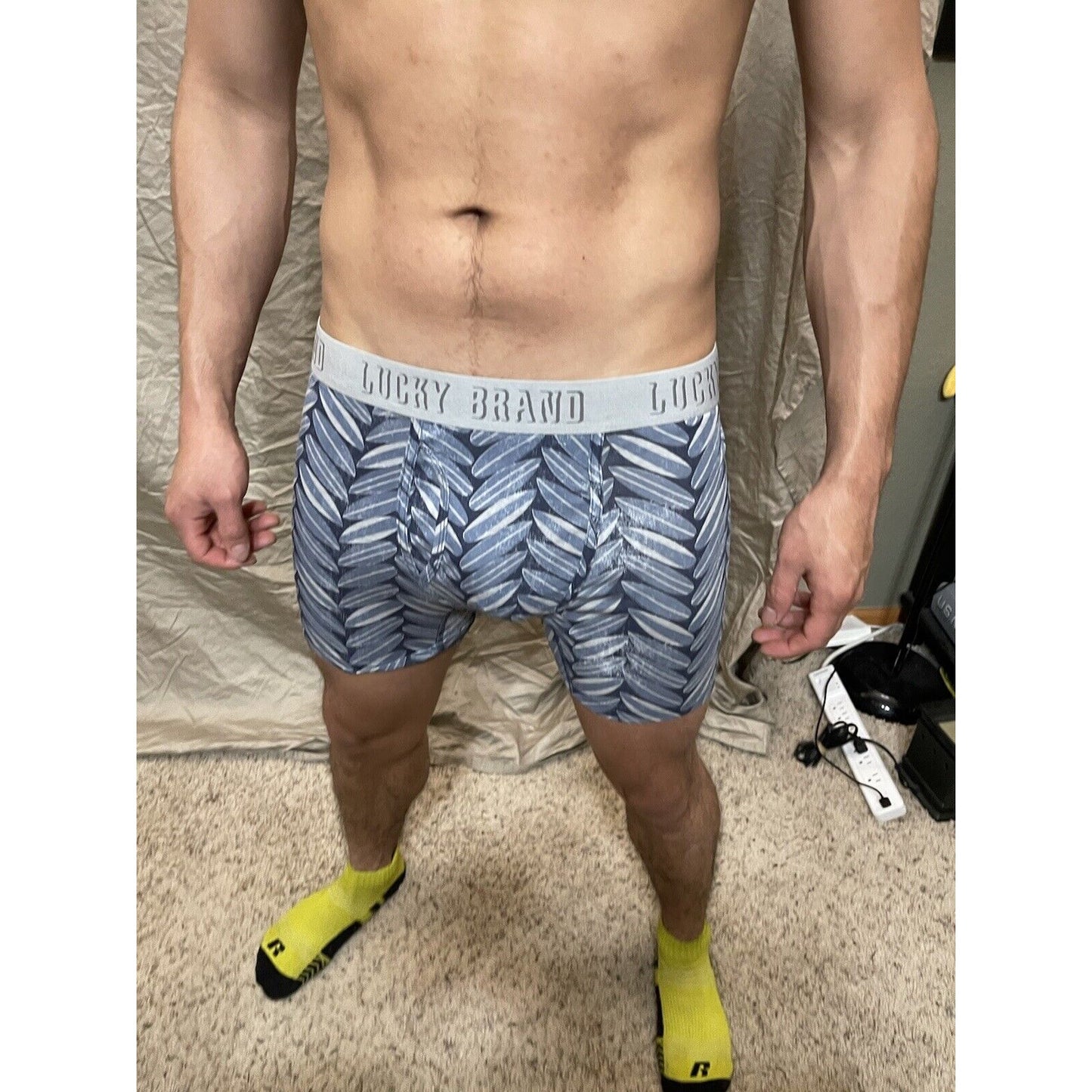men's lucky brand medium boxer brief blue surfboards