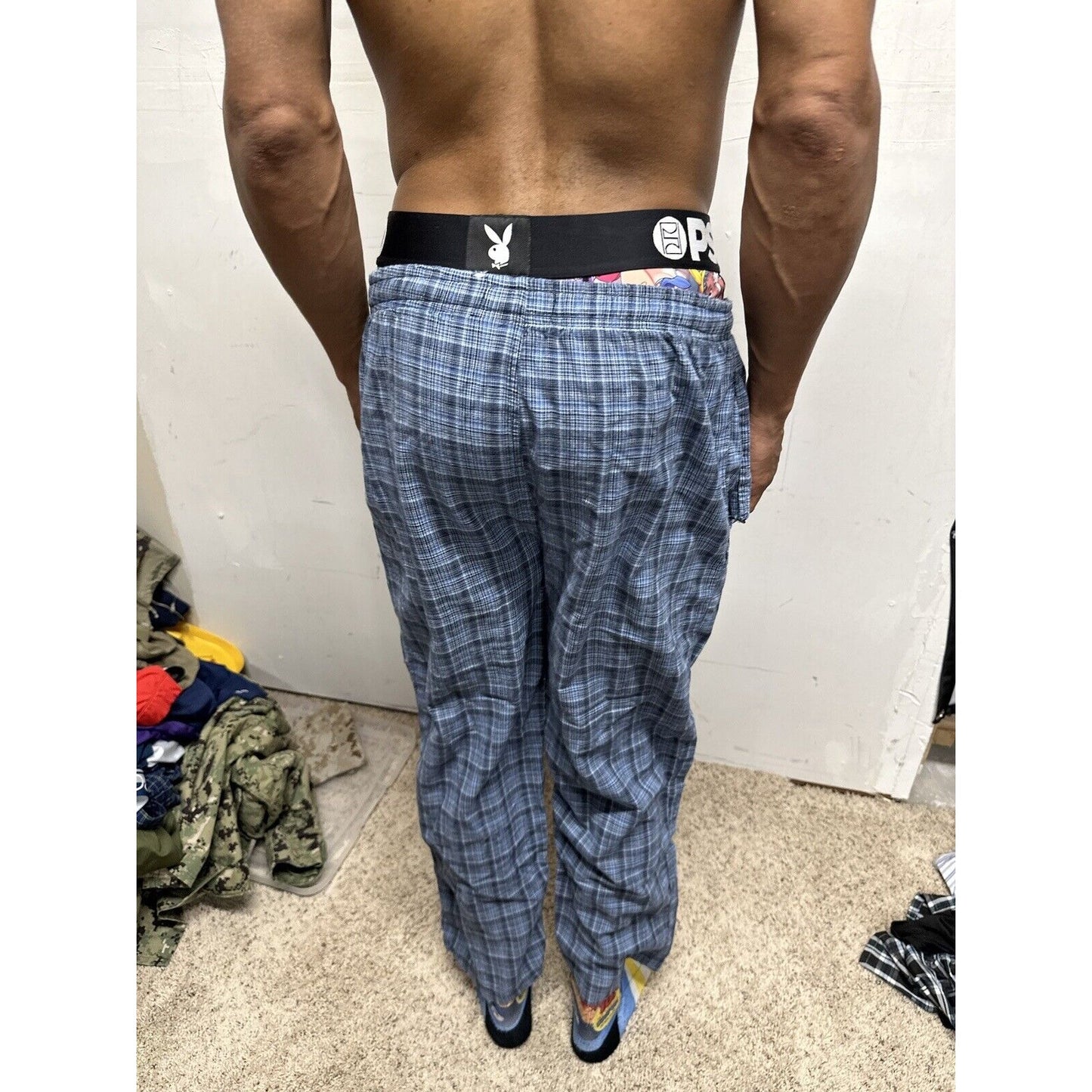 Men’s Blue Plaid Hathaway Sport Small Lounge Pants Pajamas