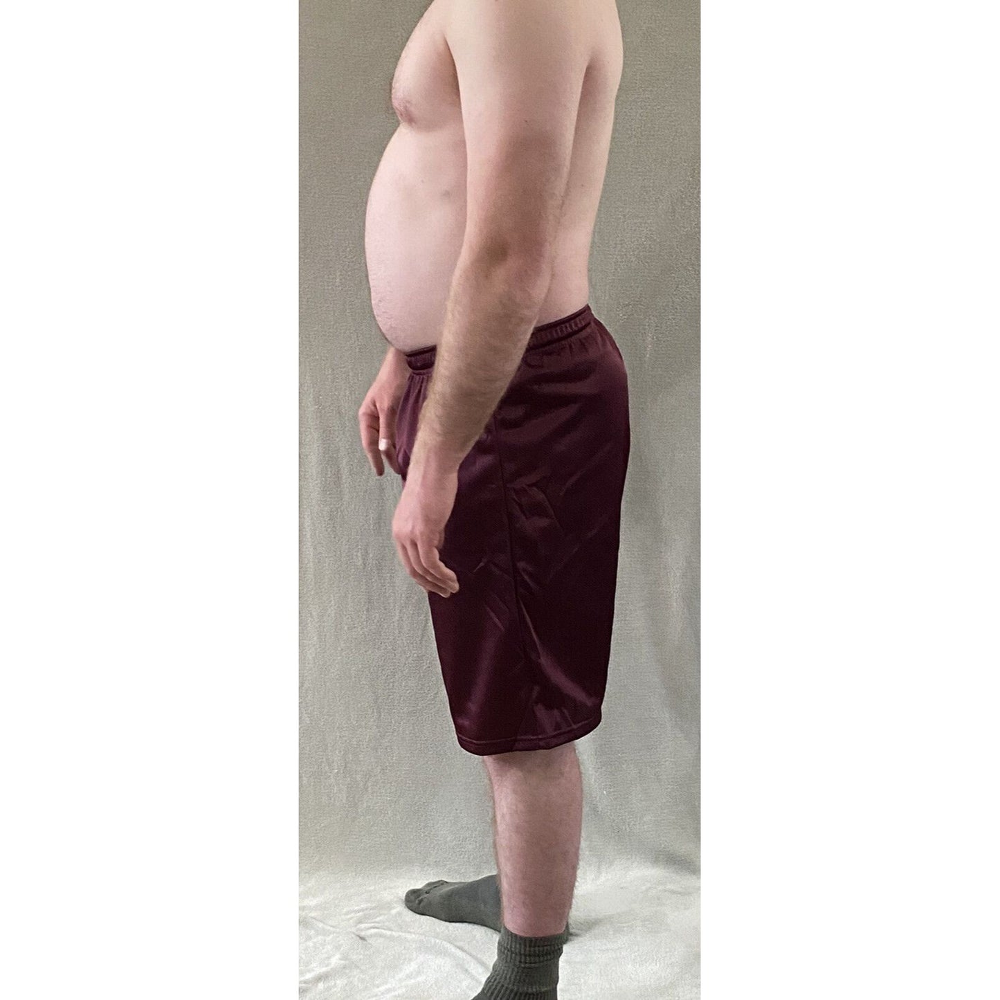 Soffe Men’s Medium Burgundy Basketball Training Polyester Mesh Shorts